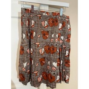women’s ann taylor loft skirt, size 6, pleated, flared, x-color